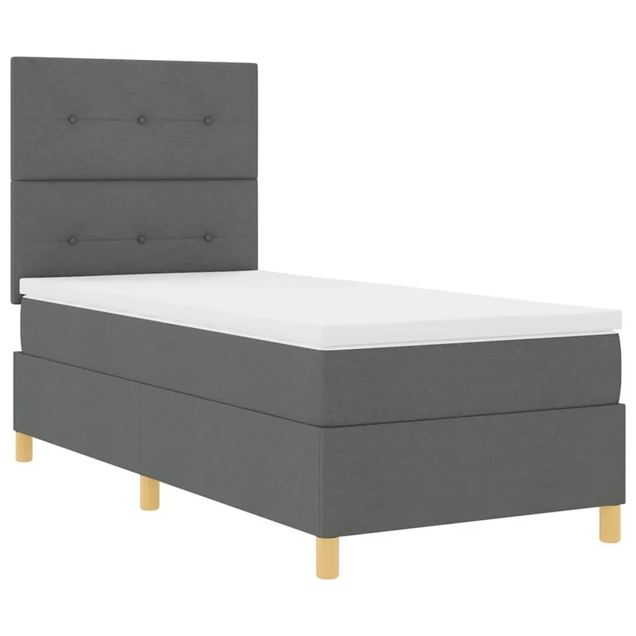 Lit à ressort LED avec tête de lit Gris foncé 80 x 200 cm tissu - 6