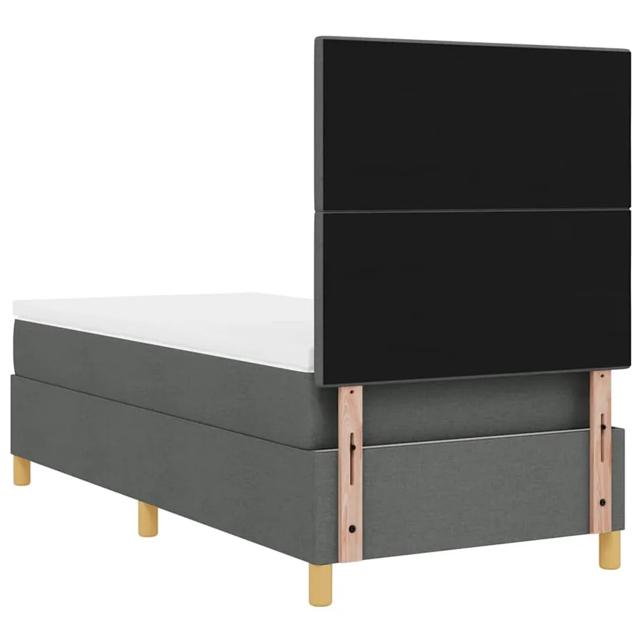 Lit à ressort LED avec tête de lit Gris foncé 80 x 200 cm tissu - 8
