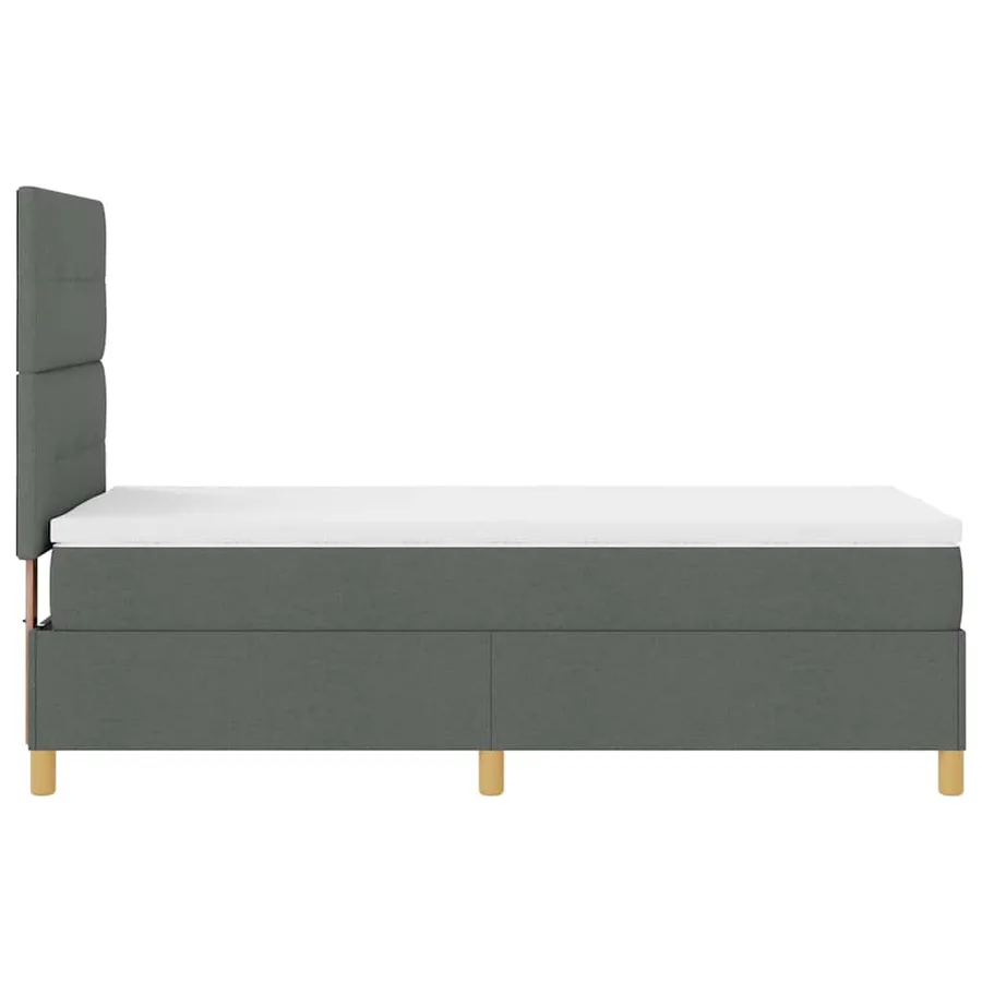 Lit à ressort LED avec tête de lit Gris foncé 80 x 200 cm tissu - 9