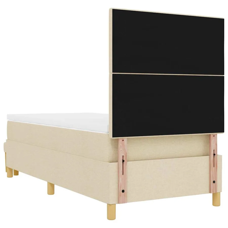 Lit à ressorts avec coussin Crème 200 x 80 cm tissu - 10