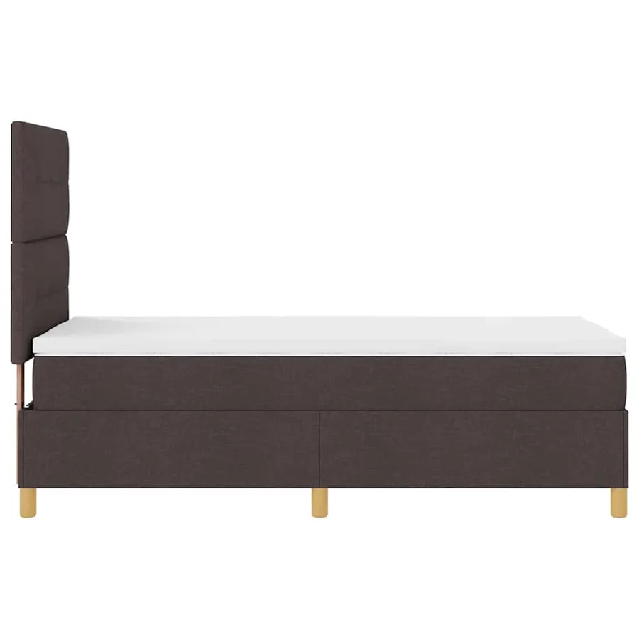 Lit à ressort LED Marron foncé 80 x 200 cm tissu - 9