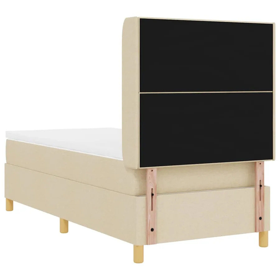 Lit à ressorts avec bandes LED Crème 80 x 200 cm tissu - 8