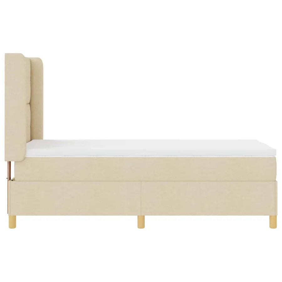 Lit à ressorts avec bandes LED Crème 80 x 200 cm tissu - 9