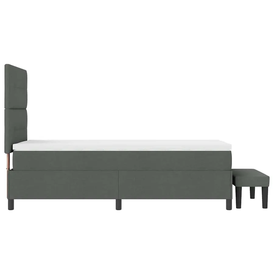 Lit à ressorts avec tête de lit Gris foncé 80 x 200 cm tissu - 9