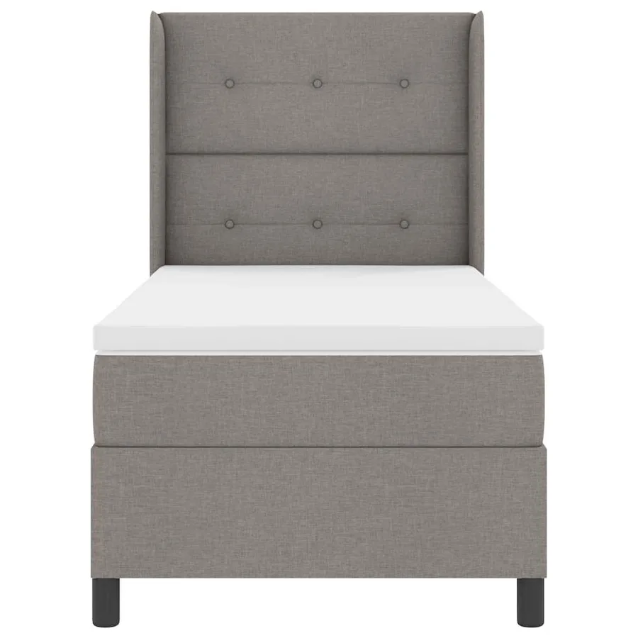Lit à ressorts avec coussin Taupe 200 x 80 cm tissu - 7