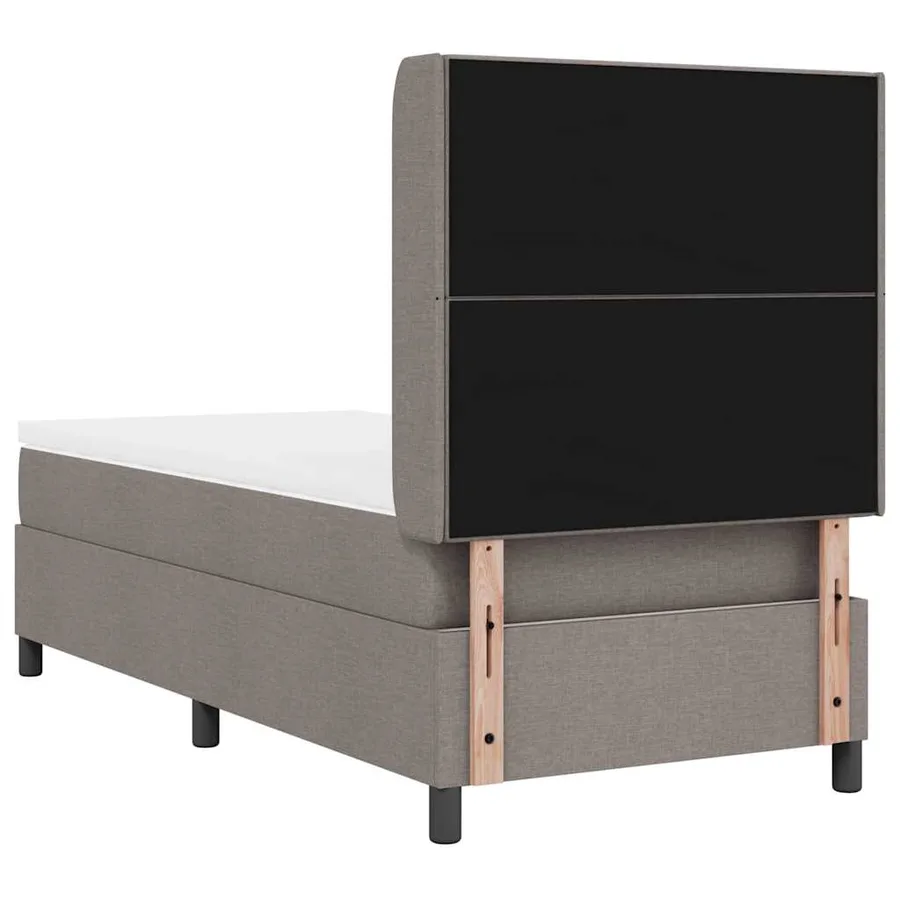 Lit à ressorts avec coussin Taupe 200 x 80 cm tissu - 9