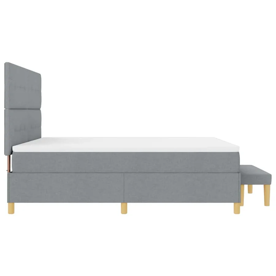 Lit à ressorts avec tête de lit Gris clair 200 x 180 cm tissu - 9