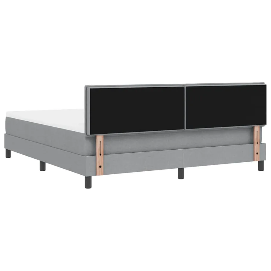 Lit à ressorts avec matelas Gris clair 180 x 200 cm tissu - 8
