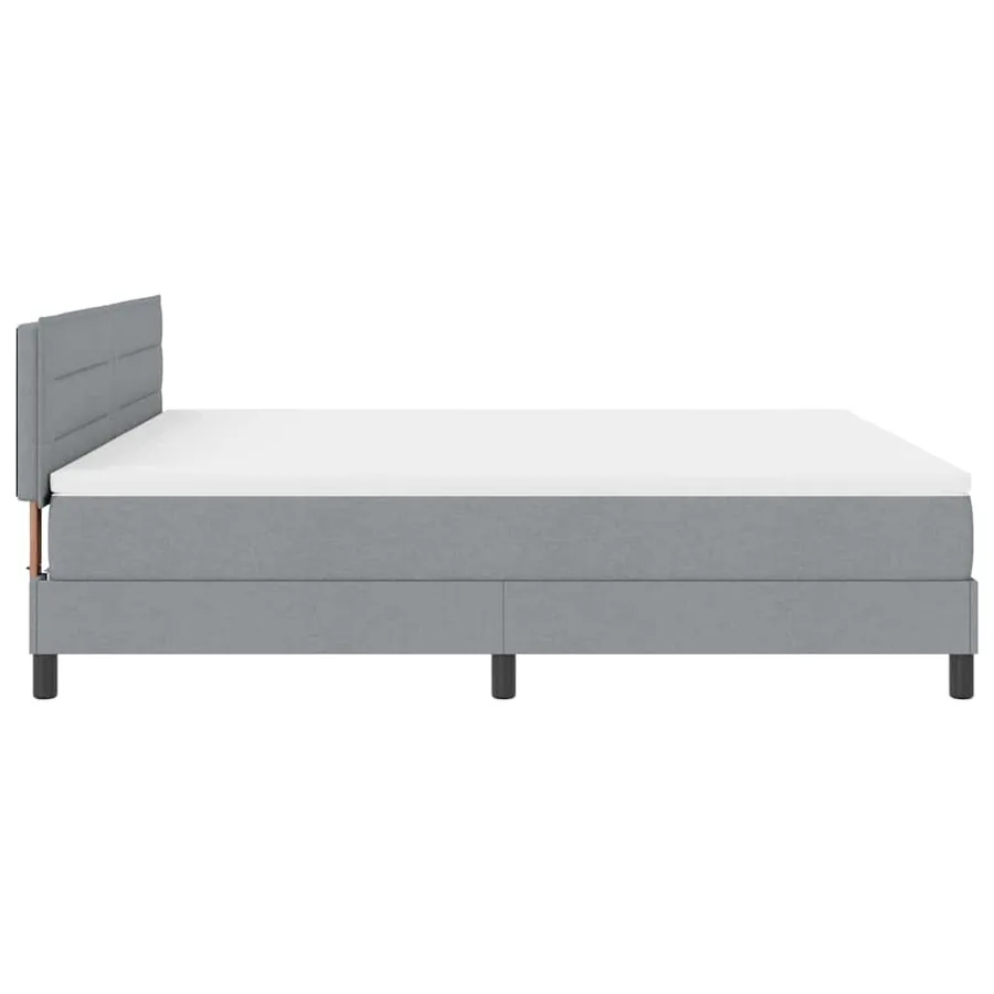 Lit à ressorts avec matelas Gris clair 180 x 200 cm tissu - 9