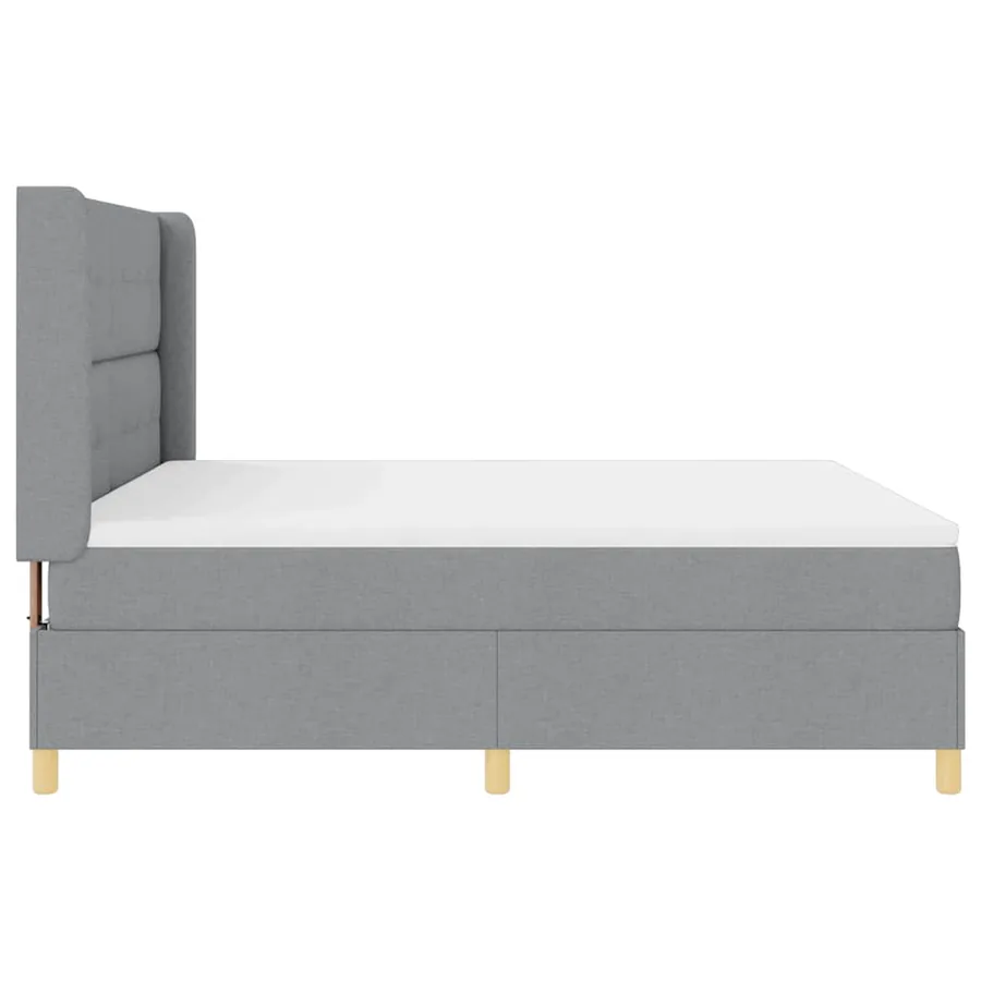Lit à ressorts avec bandes LED Gris clair 180 x 200 cm tissu - 9