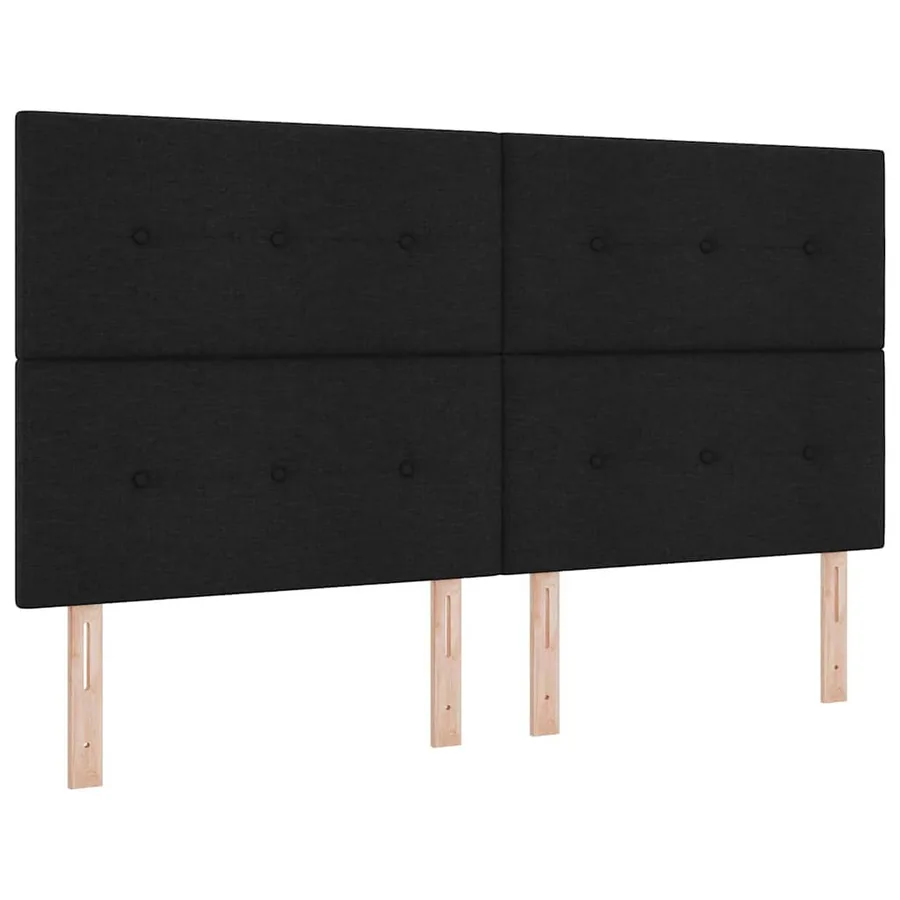 Lit à ressort LED avec tête de lit Noir 180 x 200 cm tissu - 2