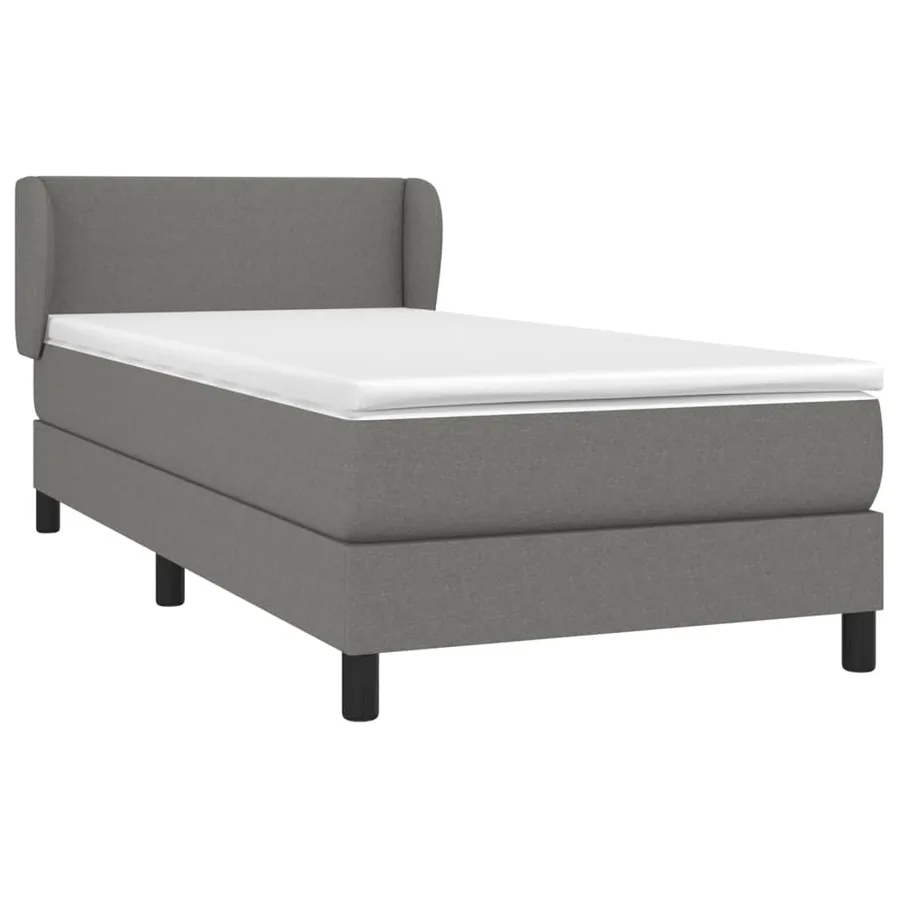 Sommier à lattes de lit avec matelas Gris foncé 90x200 cm Tissu - 3