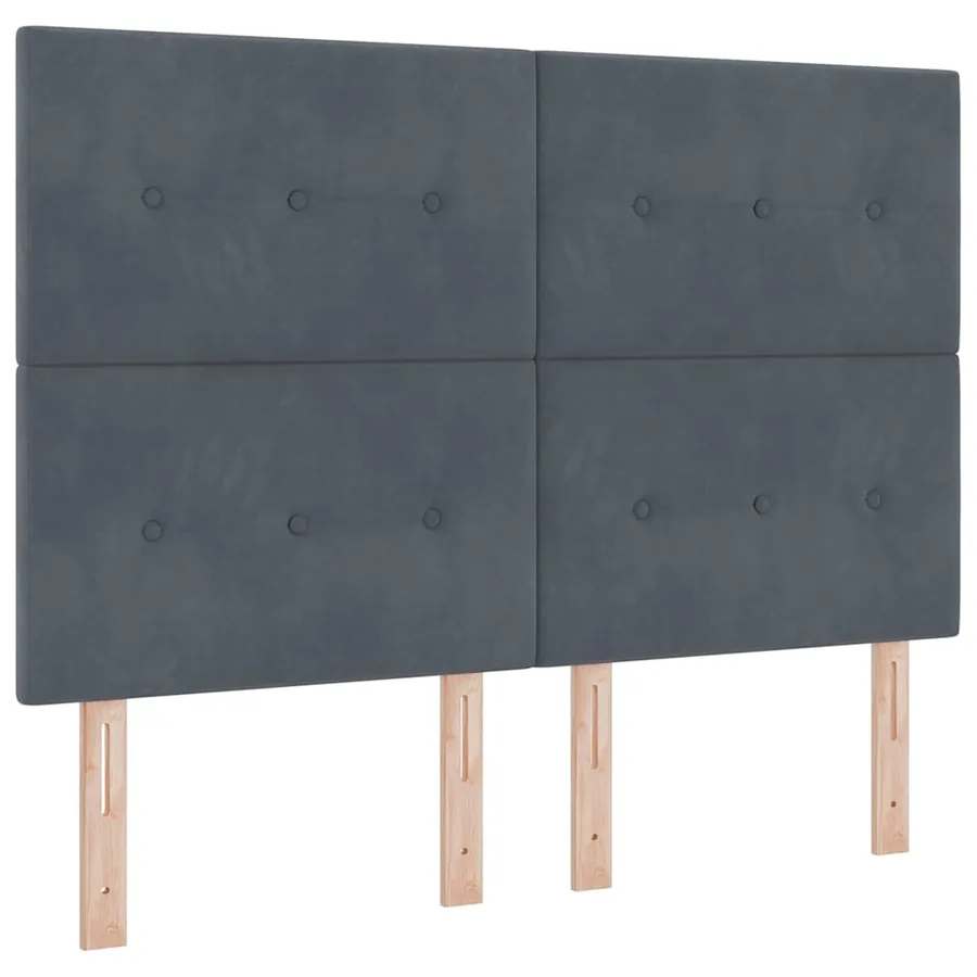 Lit à ressort LED Gris foncé 140 x 190 cm Velours - 2