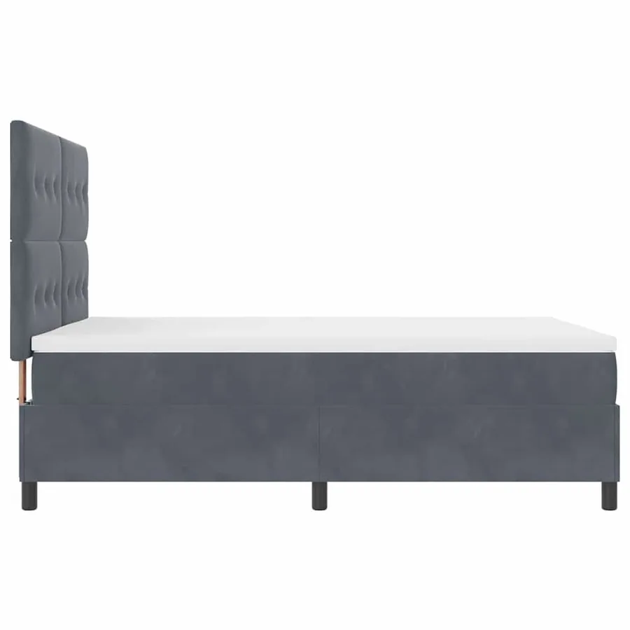 Lit à ressort LED Gris foncé 140 x 190 cm Velours - 9
