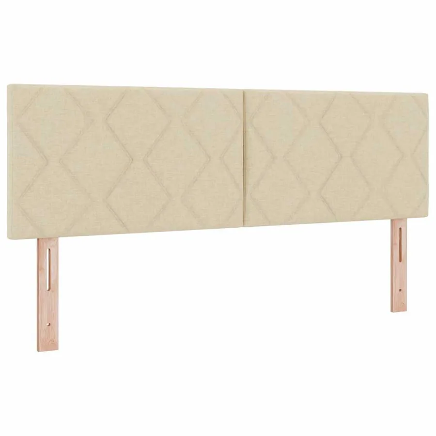 Lit à ressorts avec coussin Crème 200 x 140 cm tissu - 3