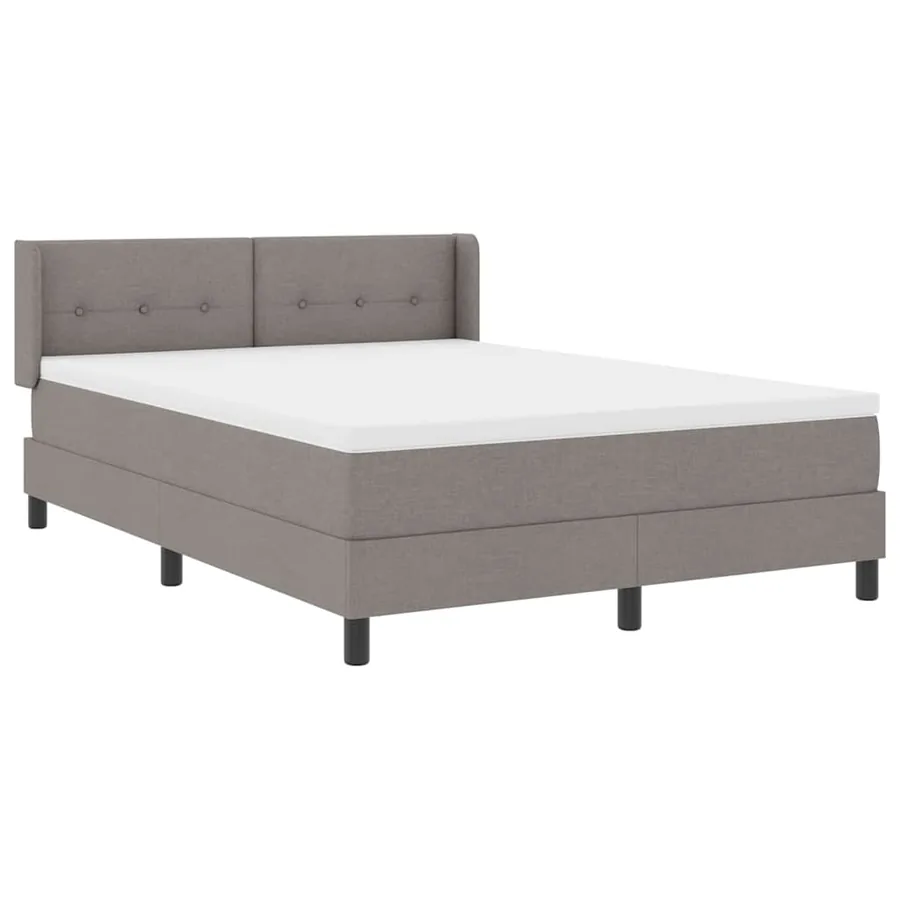 Lit à ressorts avec coussin Taupe 200 x 140 cm tissu - 6