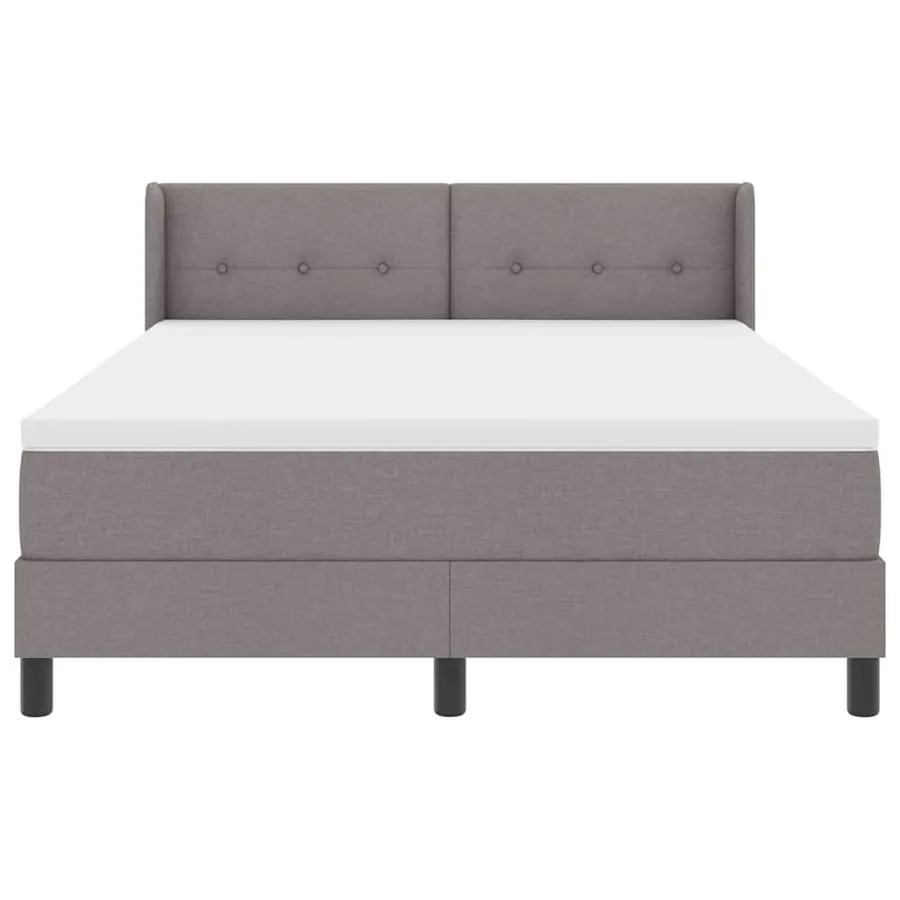 Lit à ressorts avec coussin Taupe 200 x 140 cm tissu - 7