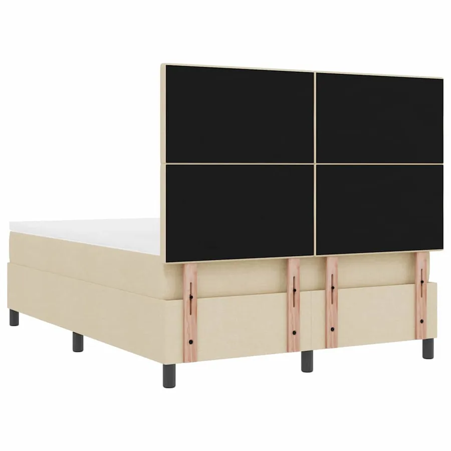 Lit à ressorts avec bandes LED Crème 140 x 190 cm tissu - 10