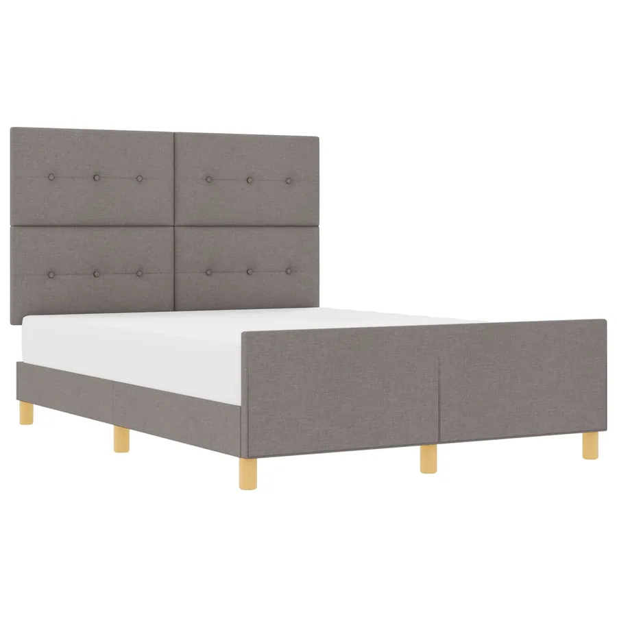 Cadre de lit avec tête de lit Taupe 140 x 190 cm tissu - 2