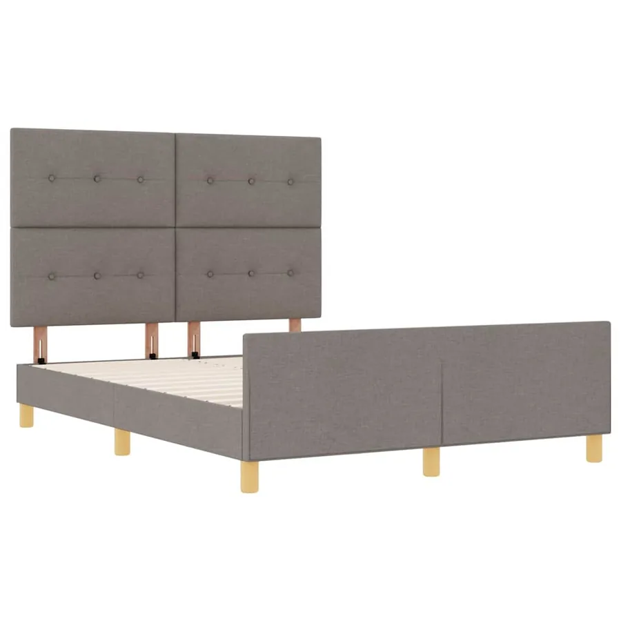 Cadre de lit avec tête de lit Taupe 140 x 190 cm tissu - 5