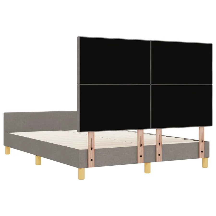 Cadre de lit avec tête de lit Taupe 140 x 190 cm tissu - 9
