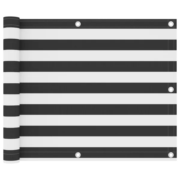 Écran de balcon Anthracite et blanc 75x500 cm Tissu Oxford
