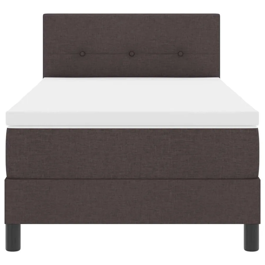 Lit à ressorts avec coussin Marron foncé 100 x 200 cm tissu - 7