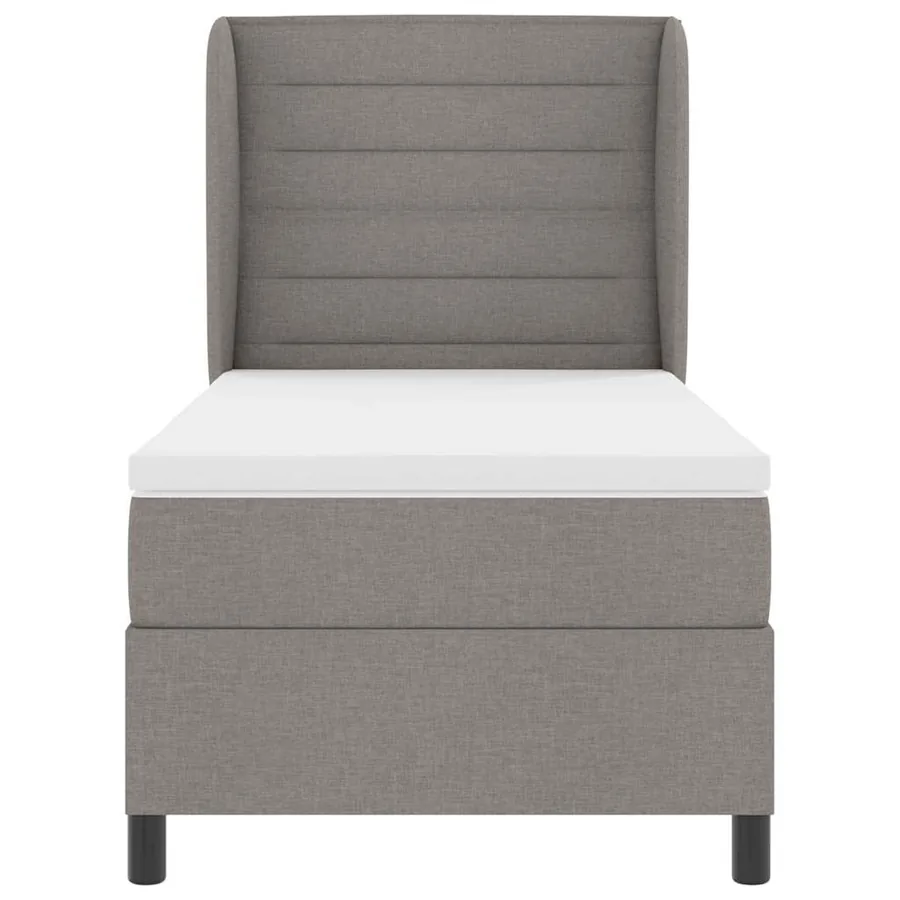 Lit à ressorts avec matelas Taupe 90 x 190 cm tissu - 7