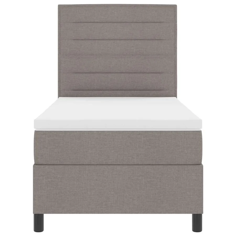Lit à ressorts avec matelas Taupe 90 x 190 cm tissu - 7