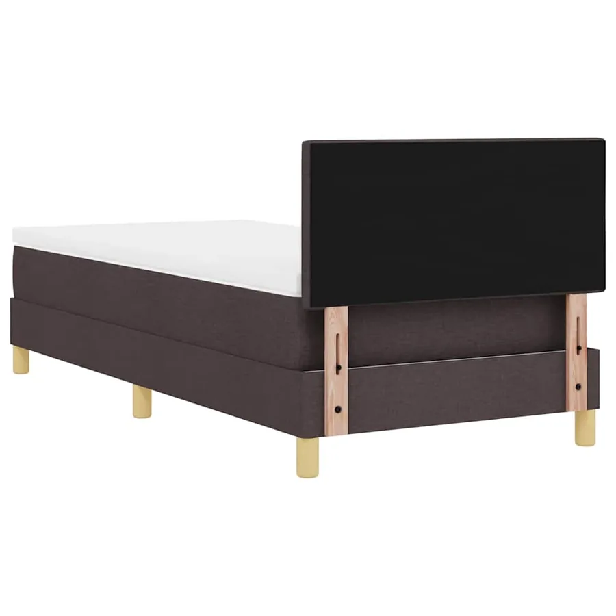 Lit à ressort LED Marron foncé 100 x 200 cm tissu - 8