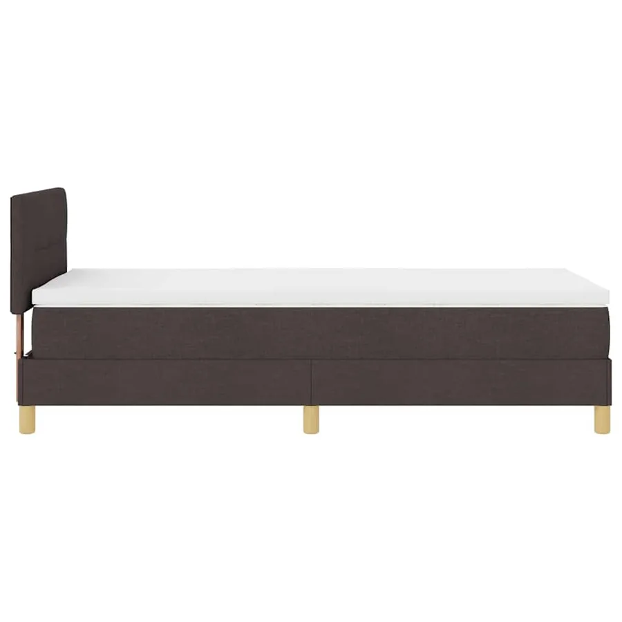 Lit à ressort LED Marron foncé 100 x 200 cm tissu - 9