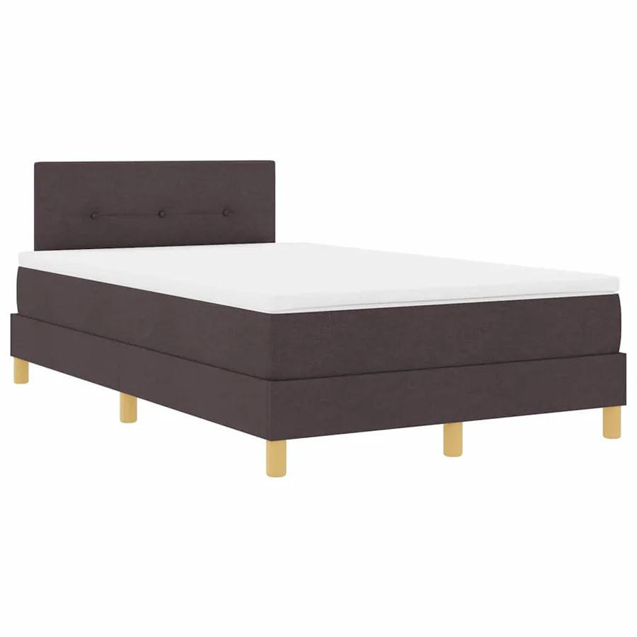 Lit à ressort LED Marron foncé 120 x 200 cm tissu - 2