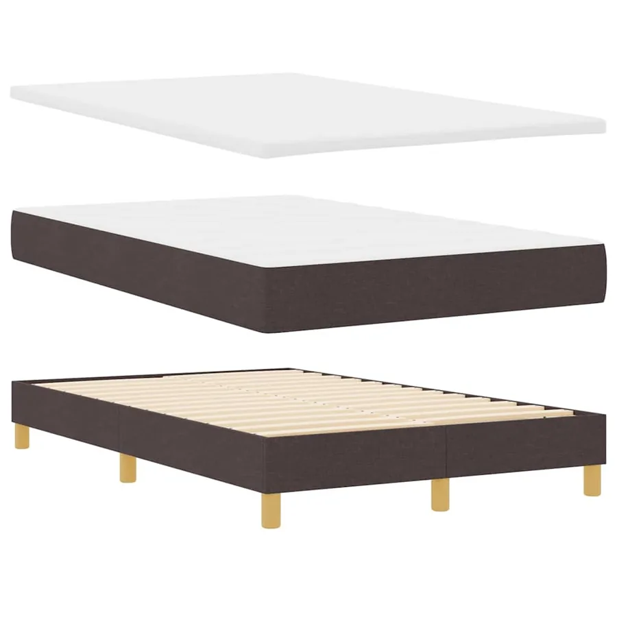 Lit à ressort LED Marron foncé 120 x 200 cm tissu - 6