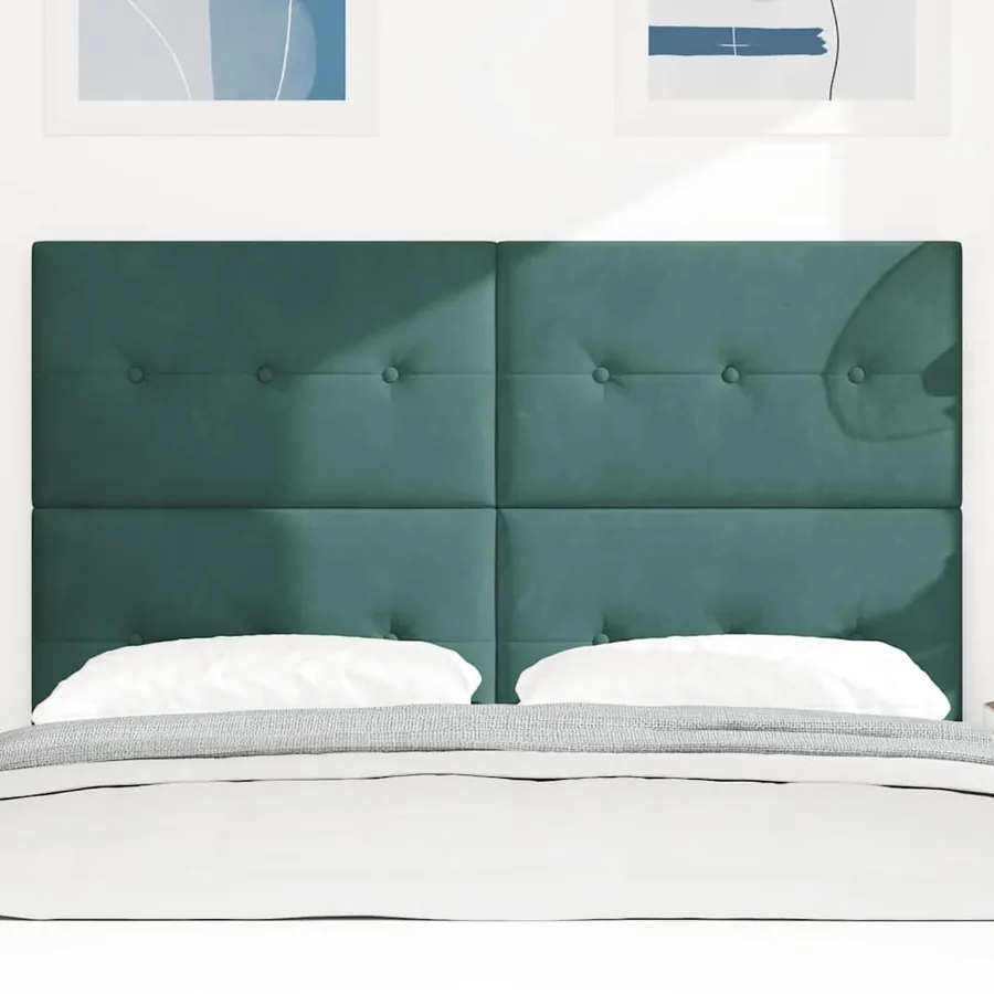 Tête de lit Vert foncé 144 cm Velours - 3
