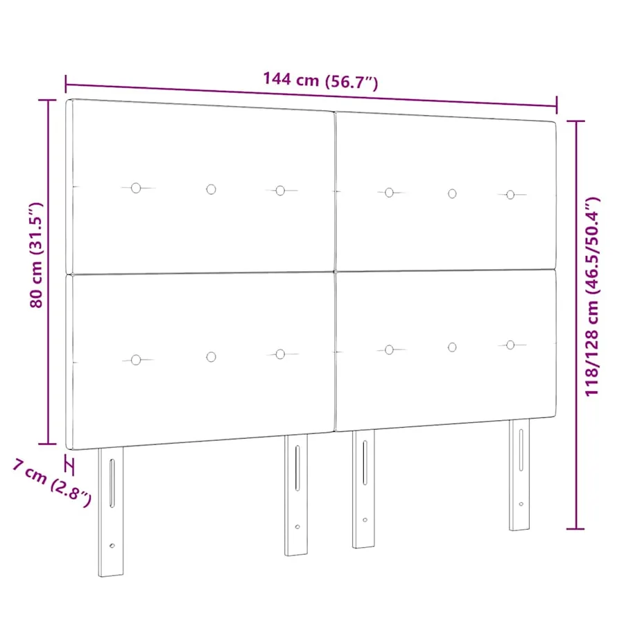 Tête de lit Vert foncé 144 cm Velours - 9