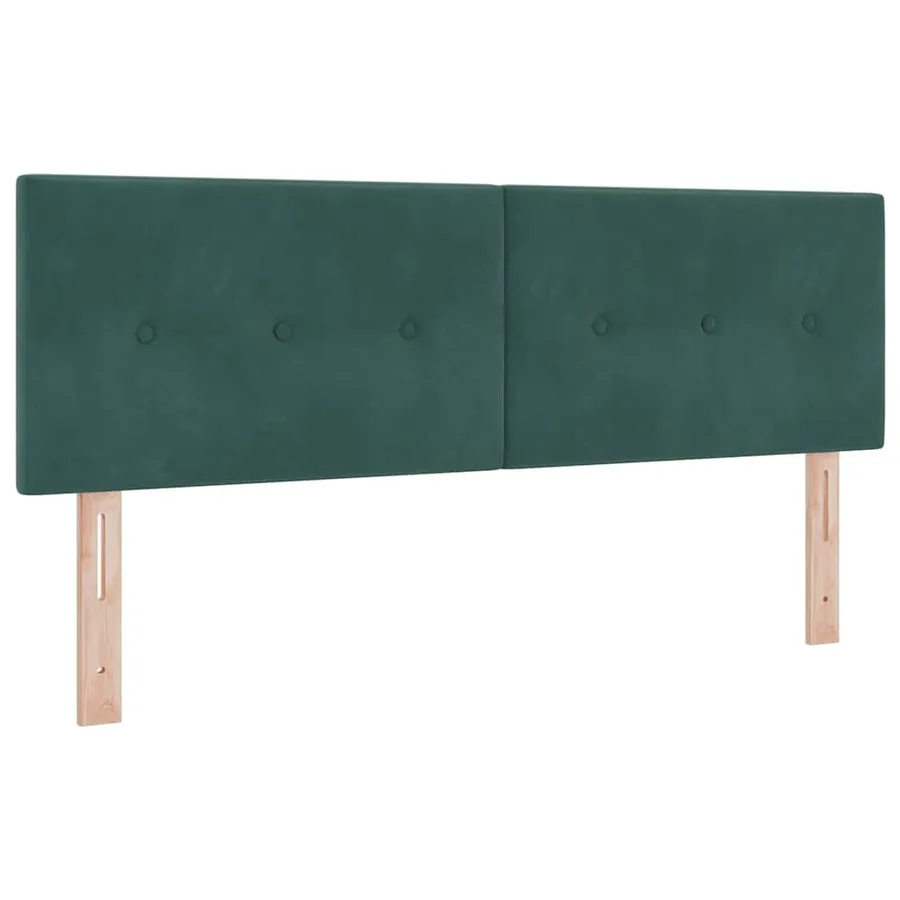 Lit à ressort LED Vert foncé 140 x 200 cm Velours - 7