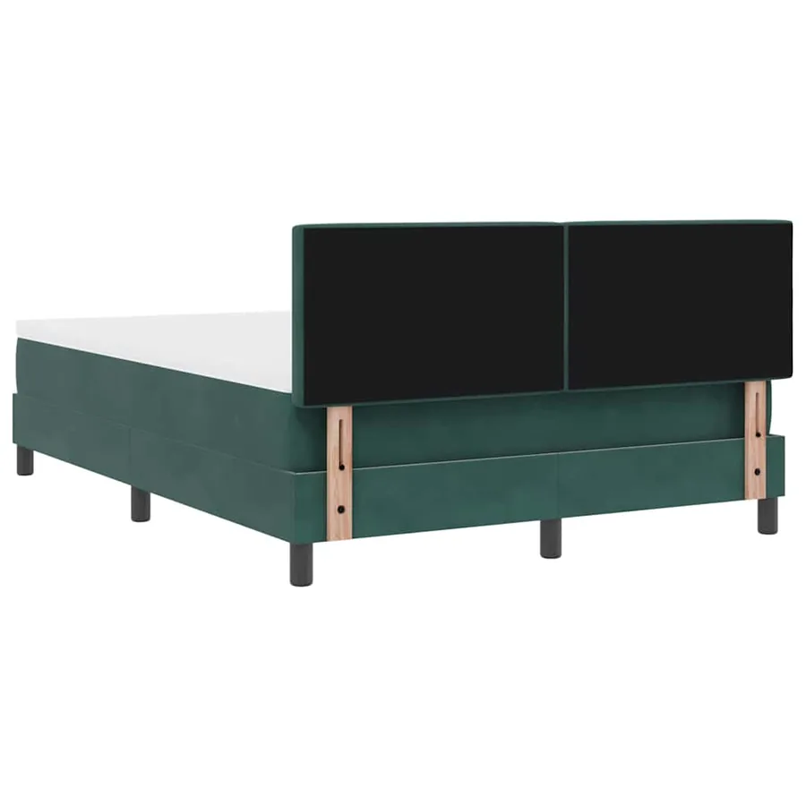 Lit à ressort LED Vert foncé 140 x 200 cm Velours - 8