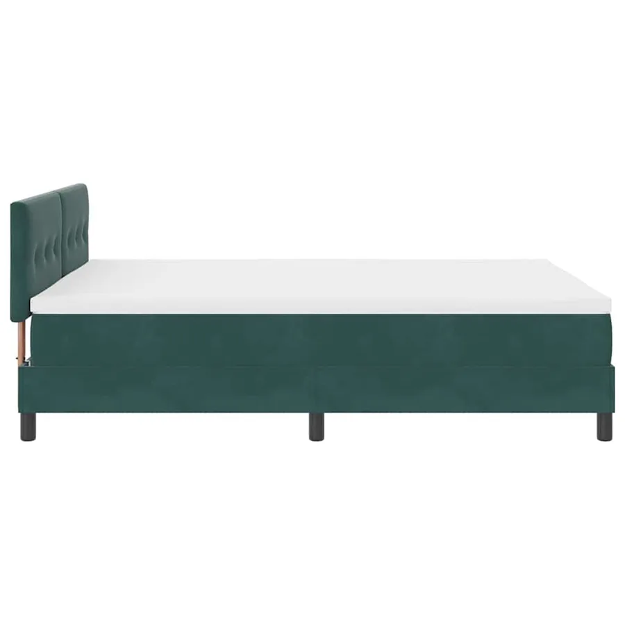 Lit à ressort LED Vert foncé 140 x 200 cm Velours - 9