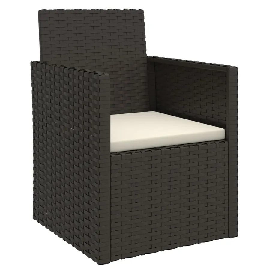 Mobilier d'extérieur 4 pcs avec coussins Résine tressée Noir - 3