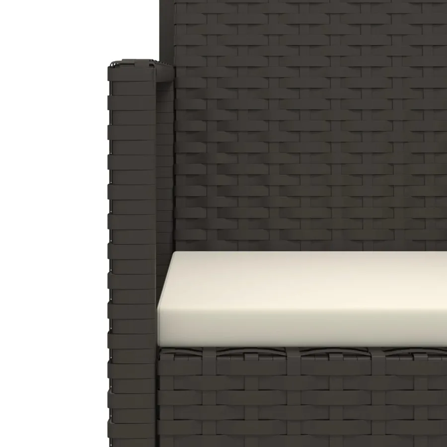 Mobilier d'extérieur 4 pcs avec coussins Résine tressée Noir - 6