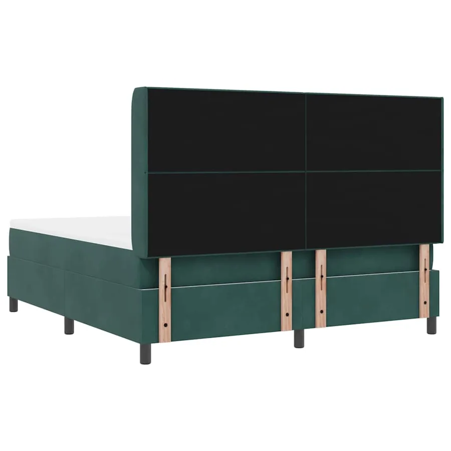 Lit à ressorts avec bandes LED Vert foncé 180 x 200 cm Velours - 8