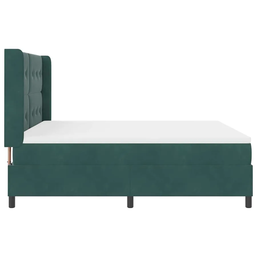 Lit à ressorts avec bandes LED Vert foncé 180 x 200 cm Velours - 9