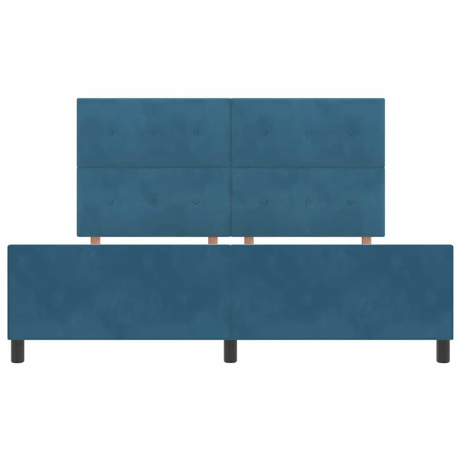 Lit à ressorts avec tête de lit Bleu foncé 180 x 200 cm Velours - 7
