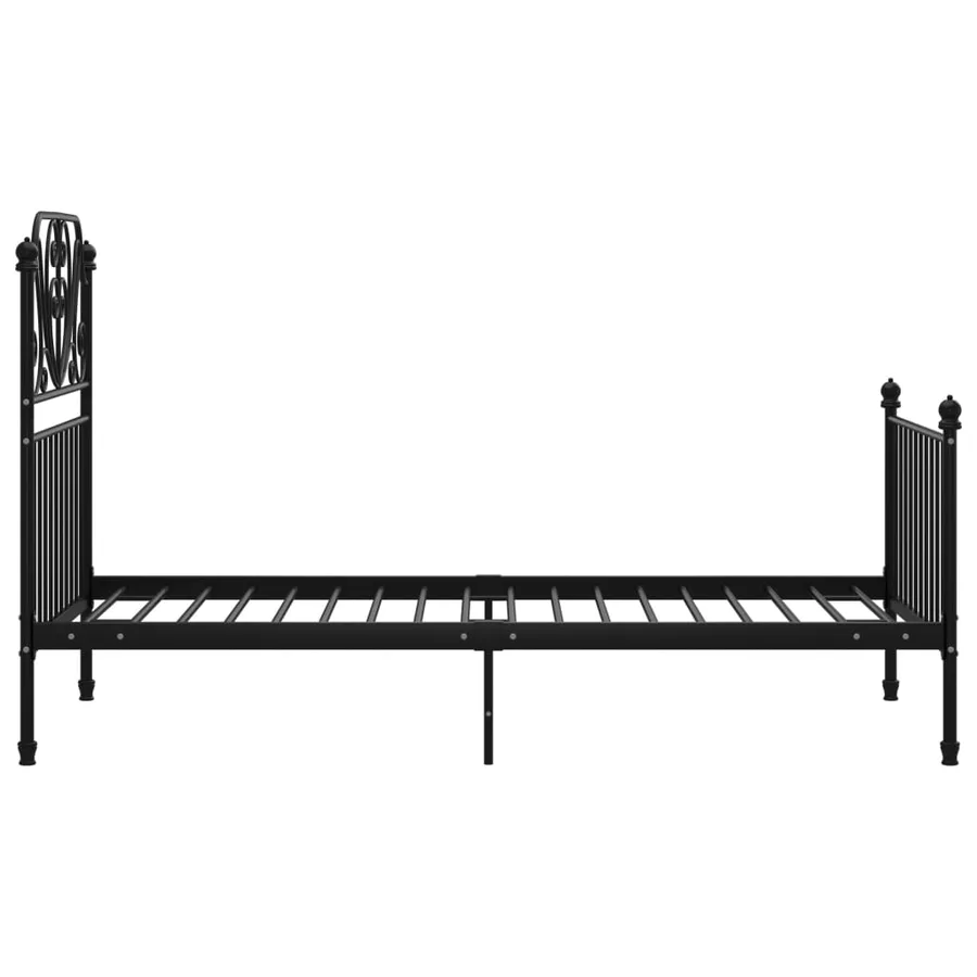 Cadre de lit sans matelas noir métal 90x200 cm - 4