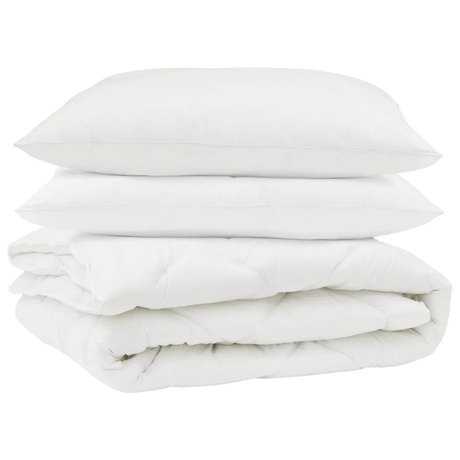 Couette avec oreiller 3 pcs Blanc Microfibre - 2