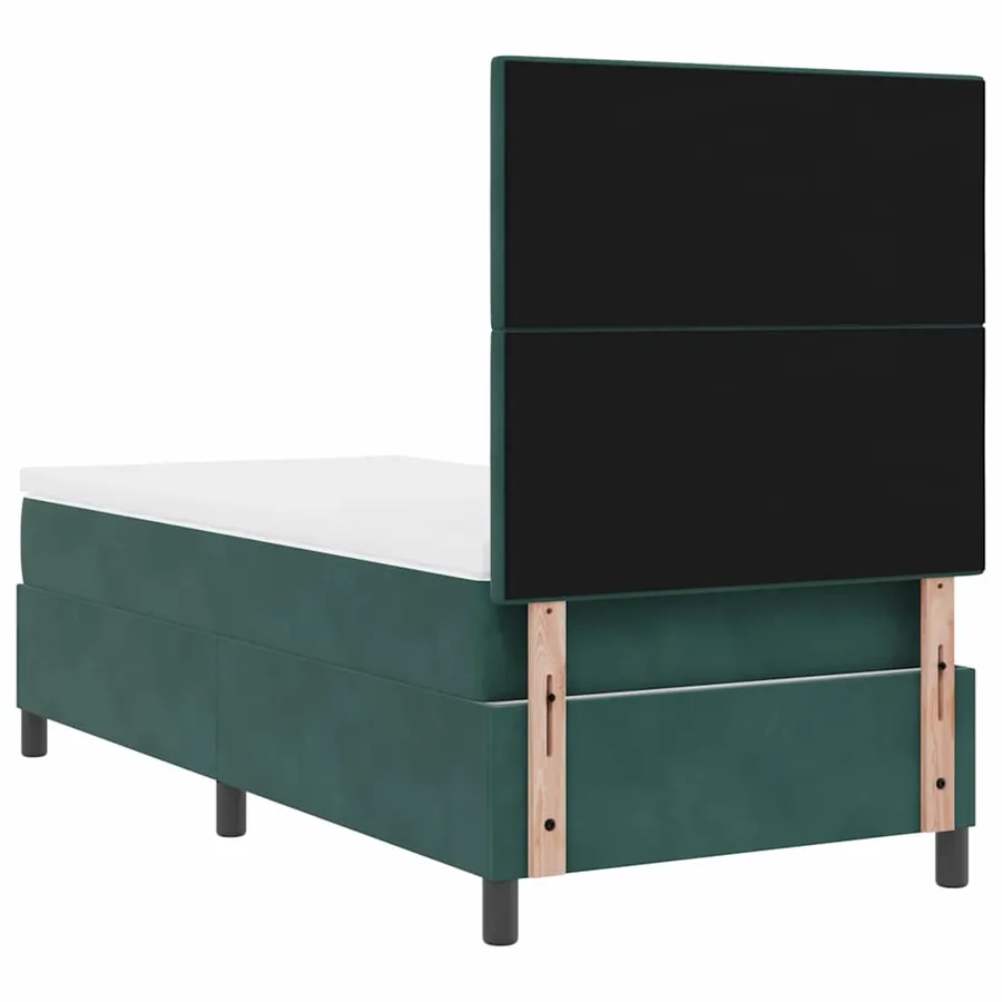 Lit à ressort LED Vert foncé 90 x 200 cm Velours - 10