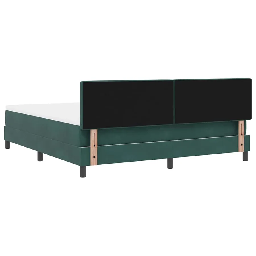 Lit à ressort LED Vert foncé 180 x 200 cm Velours - 10