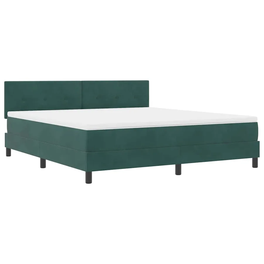 Lit à ressort LED Vert foncé 180 x 200 cm Velours - 2