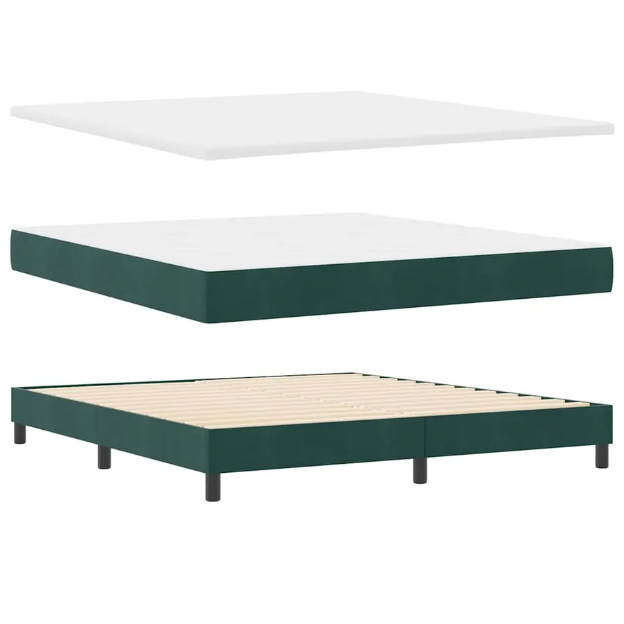 Lit à ressort LED Vert foncé 180 x 200 cm Velours - 6