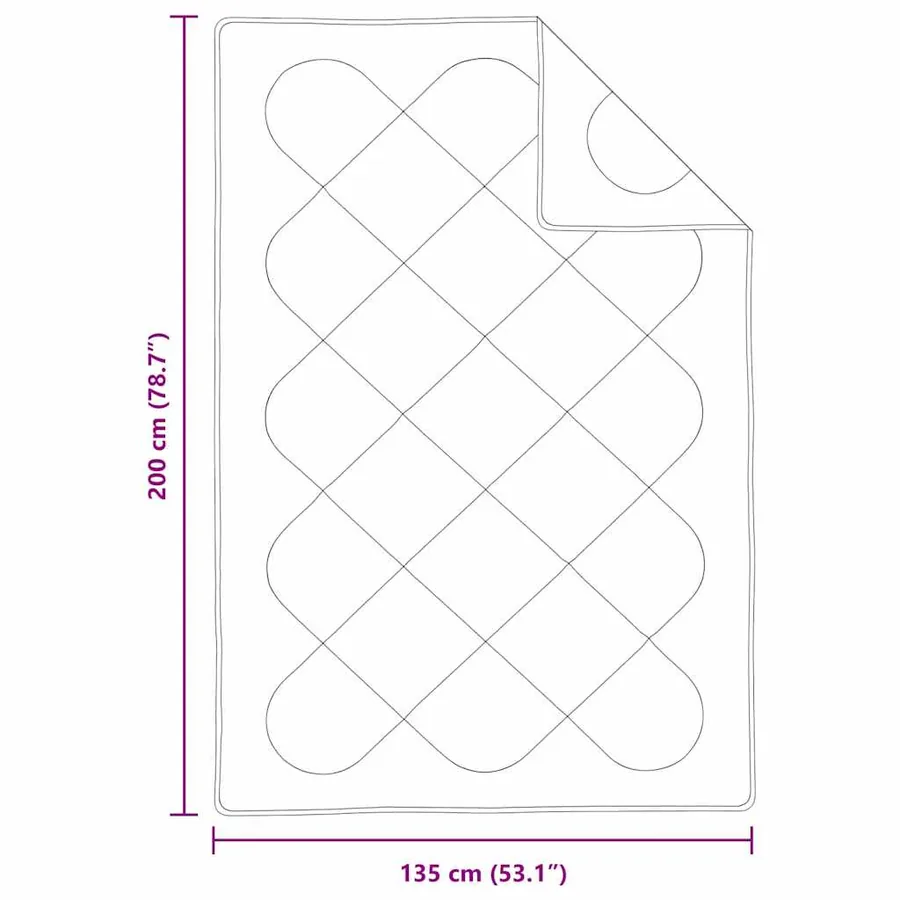 Couette Blanc 200 x 135 x 4 cm Polyester - 10